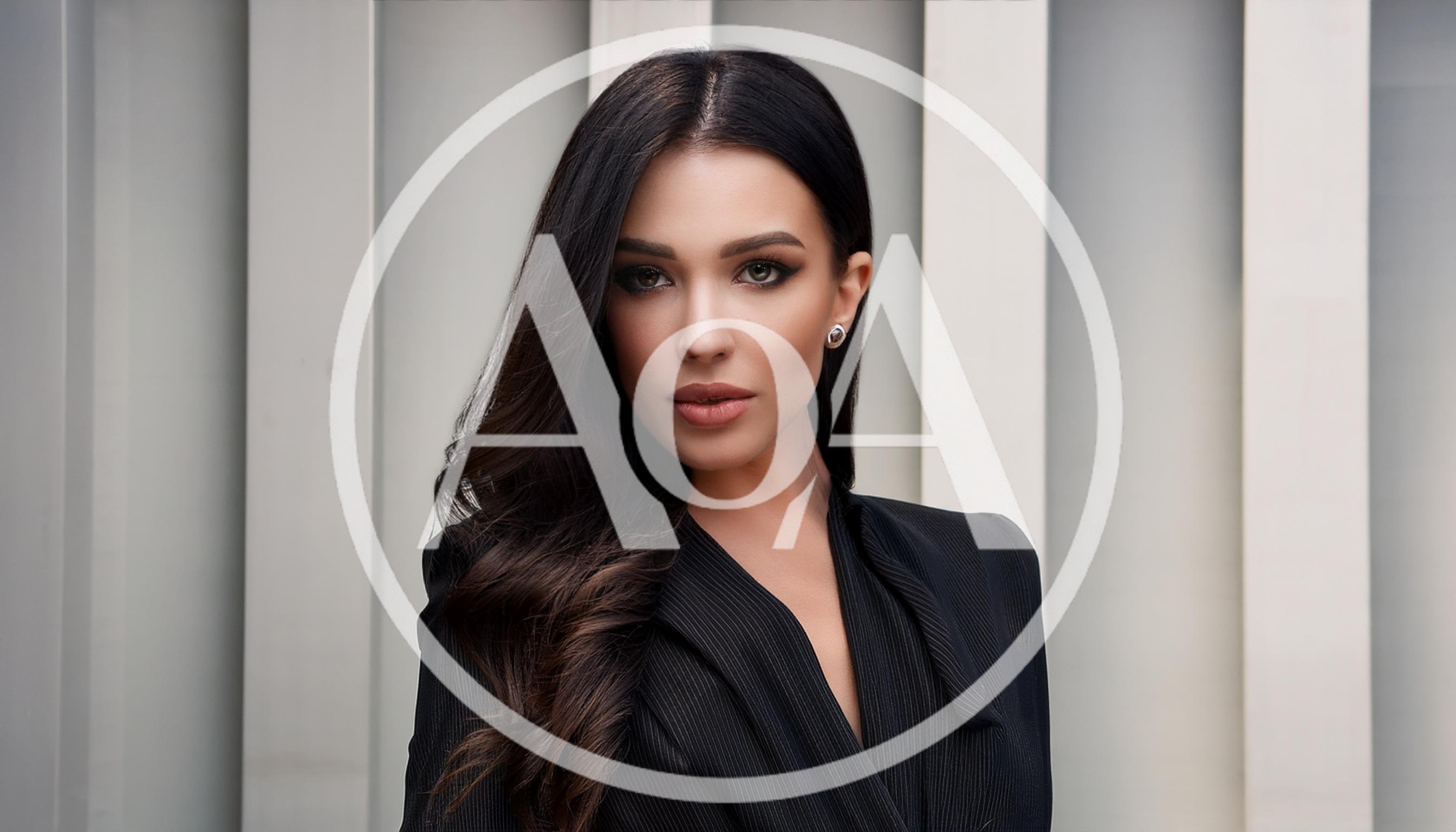 Portrait Of A Sophisticated Woman In A Black Suit