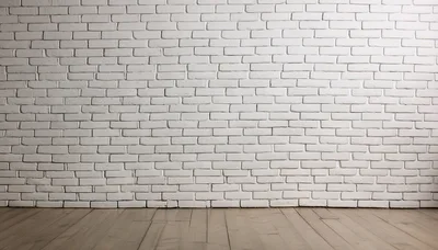 Empty Room With White Brick Wall And Wooden Floor