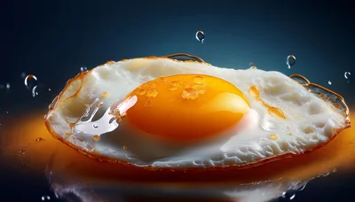 Fried Egg With Floating Liquid Droplets