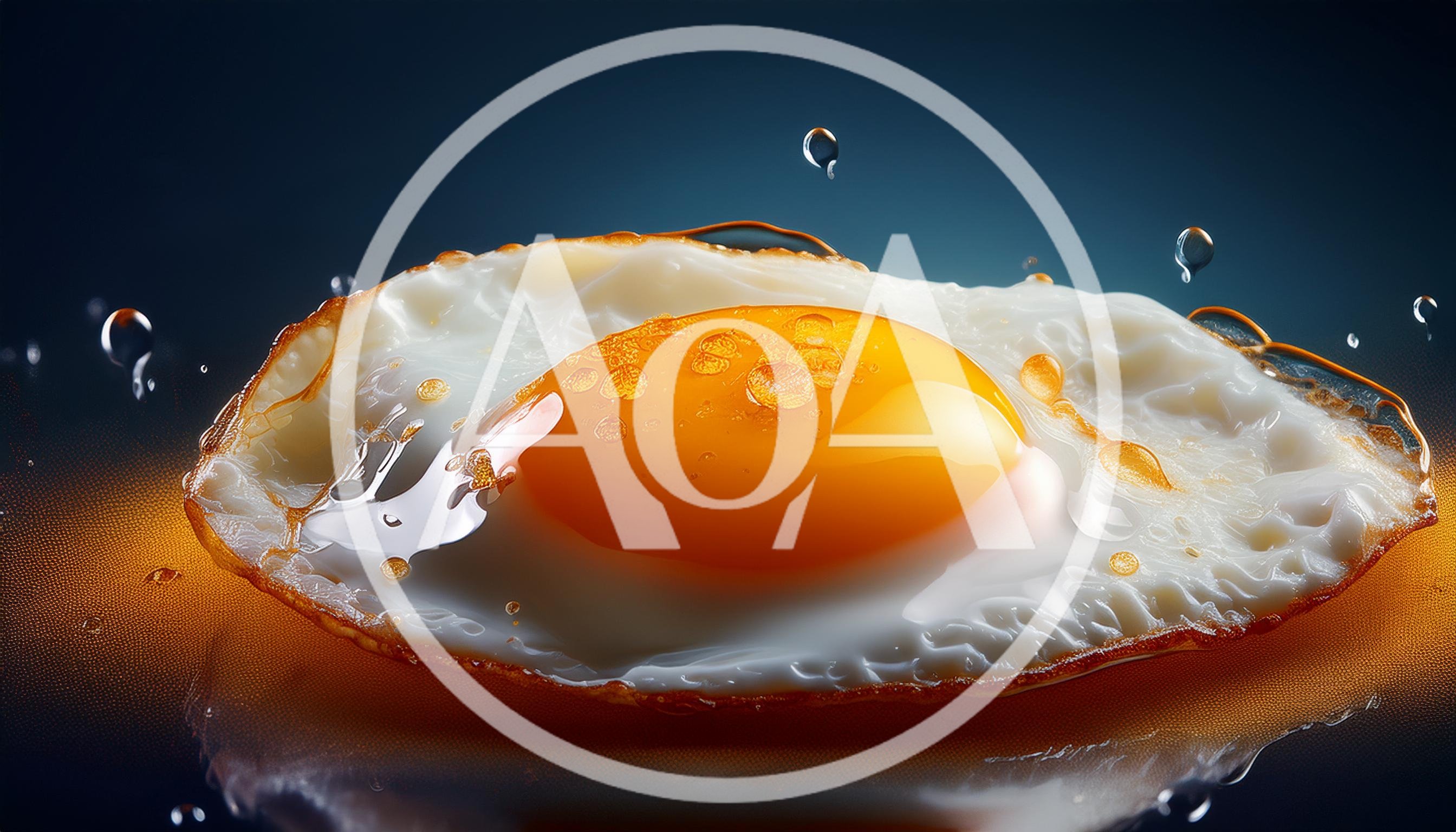 Fried Egg With Floating Liquid Droplets