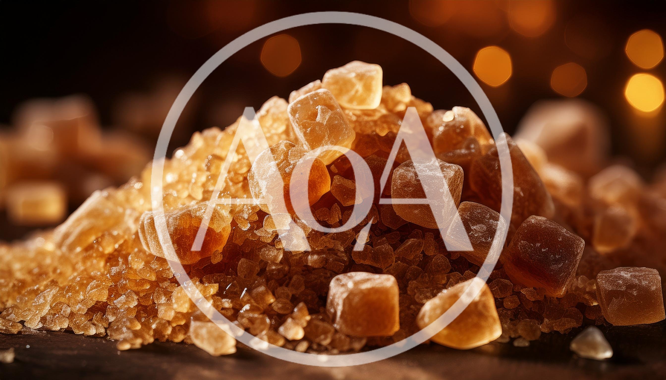 Pile Of Brown Sugar Crystals And Cubes