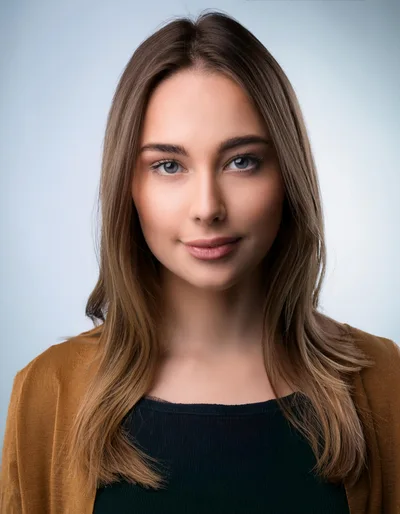 Portrait Of A Young Woman With Brown Hair
