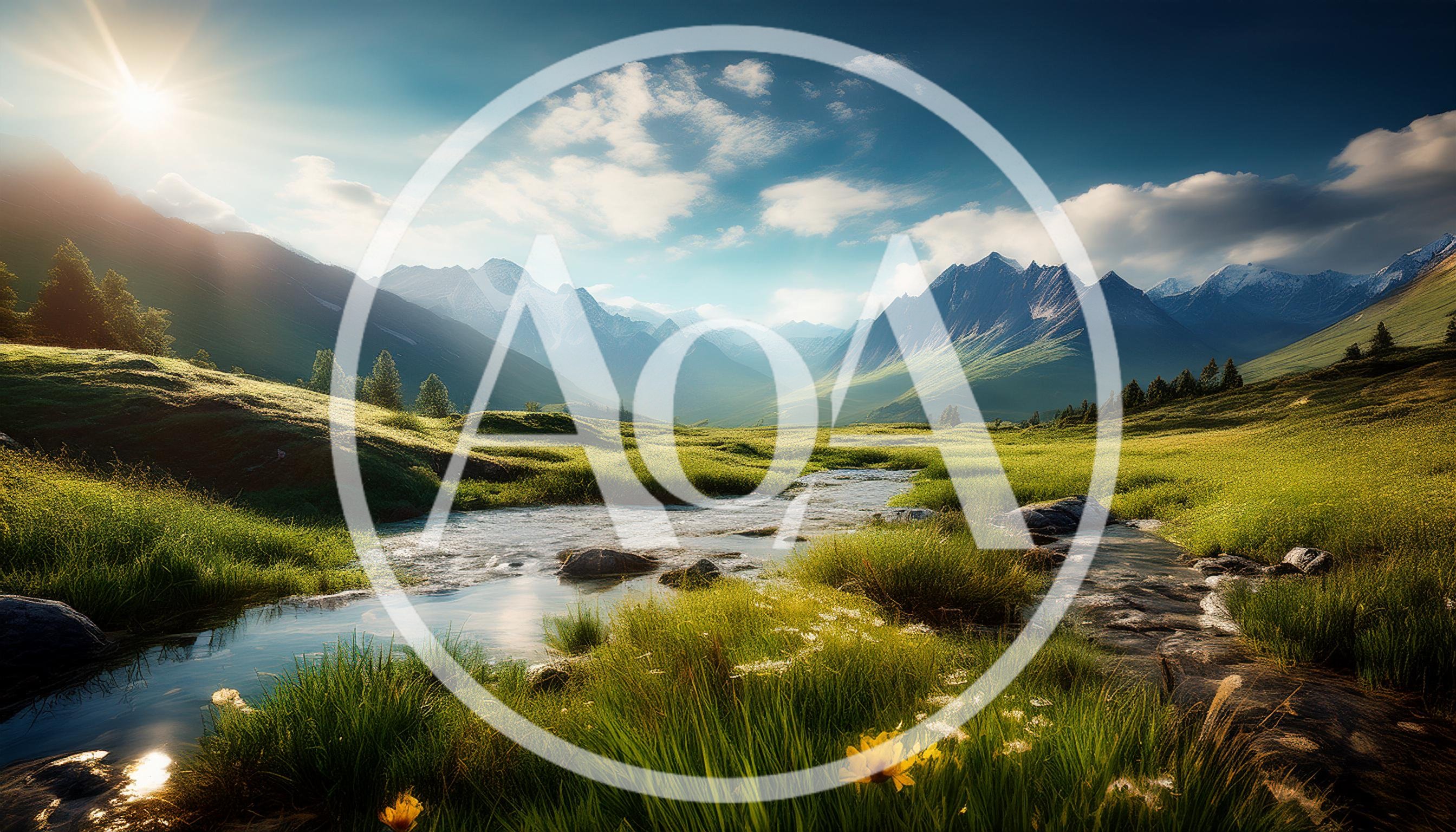 Scenic Mountain Valley With A Flowing Stream