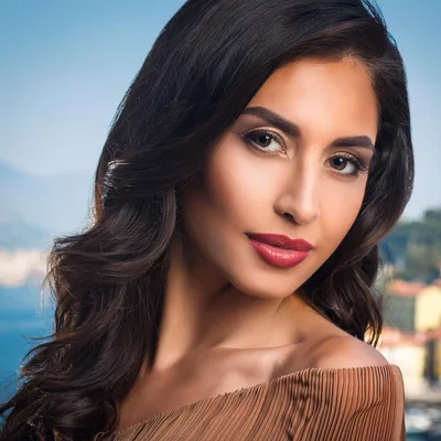 Portrait Of A Beautiful Woman With Wavy Hair