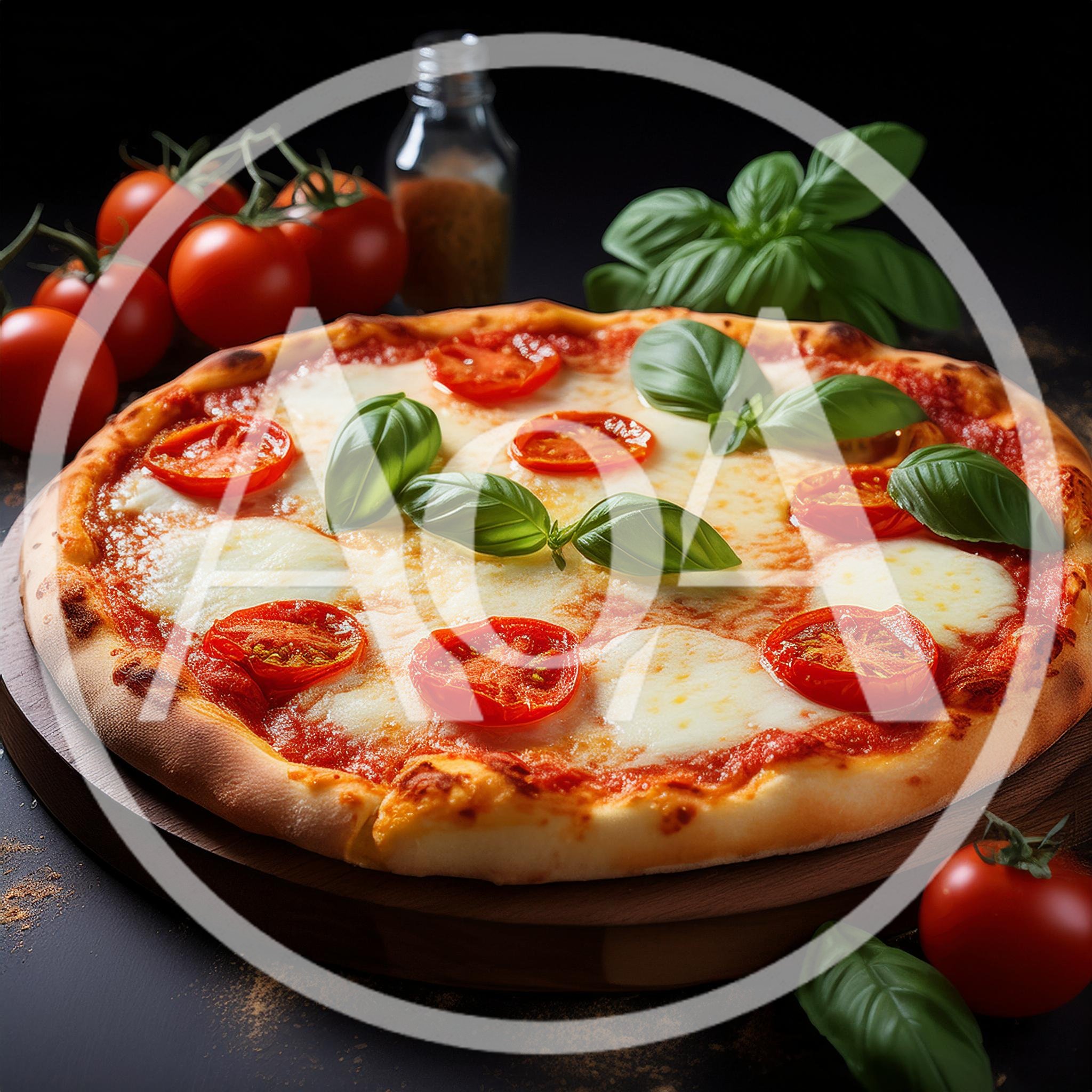 Fresh Margherita Pizza With Tomatoes And Basil