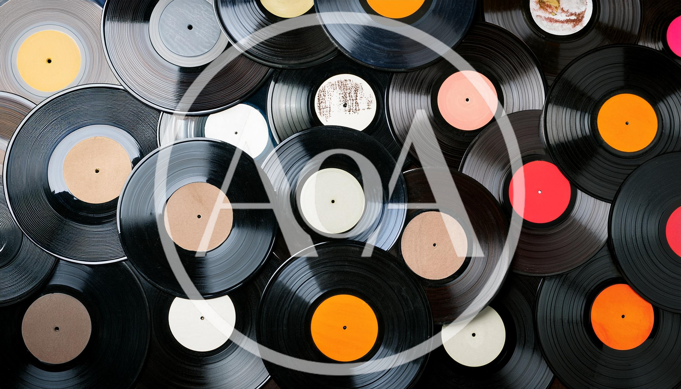 Collection Of Vintage Vinyl Records Background
