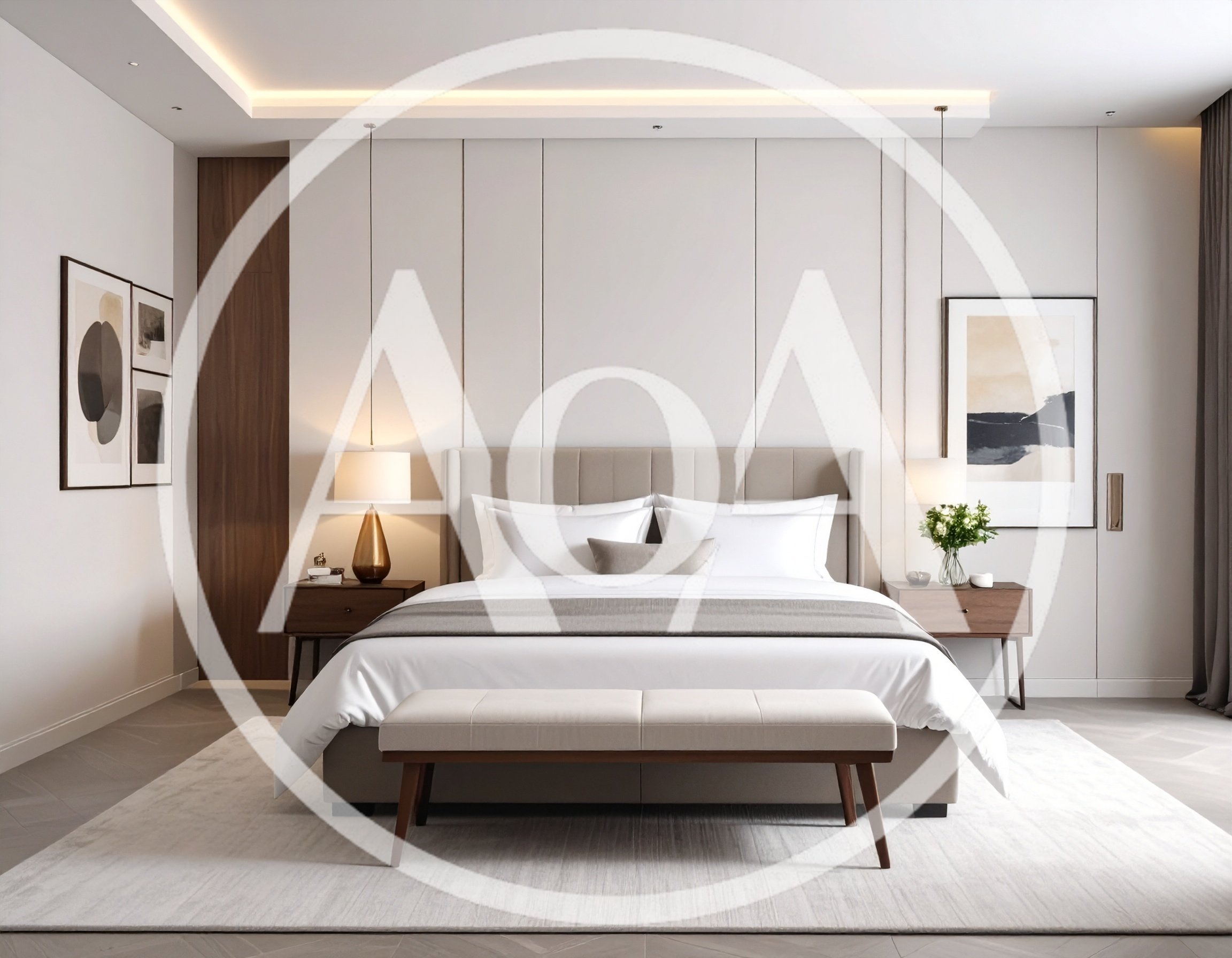 Modern Minimalist Bedroom Interior With Neutral Tones