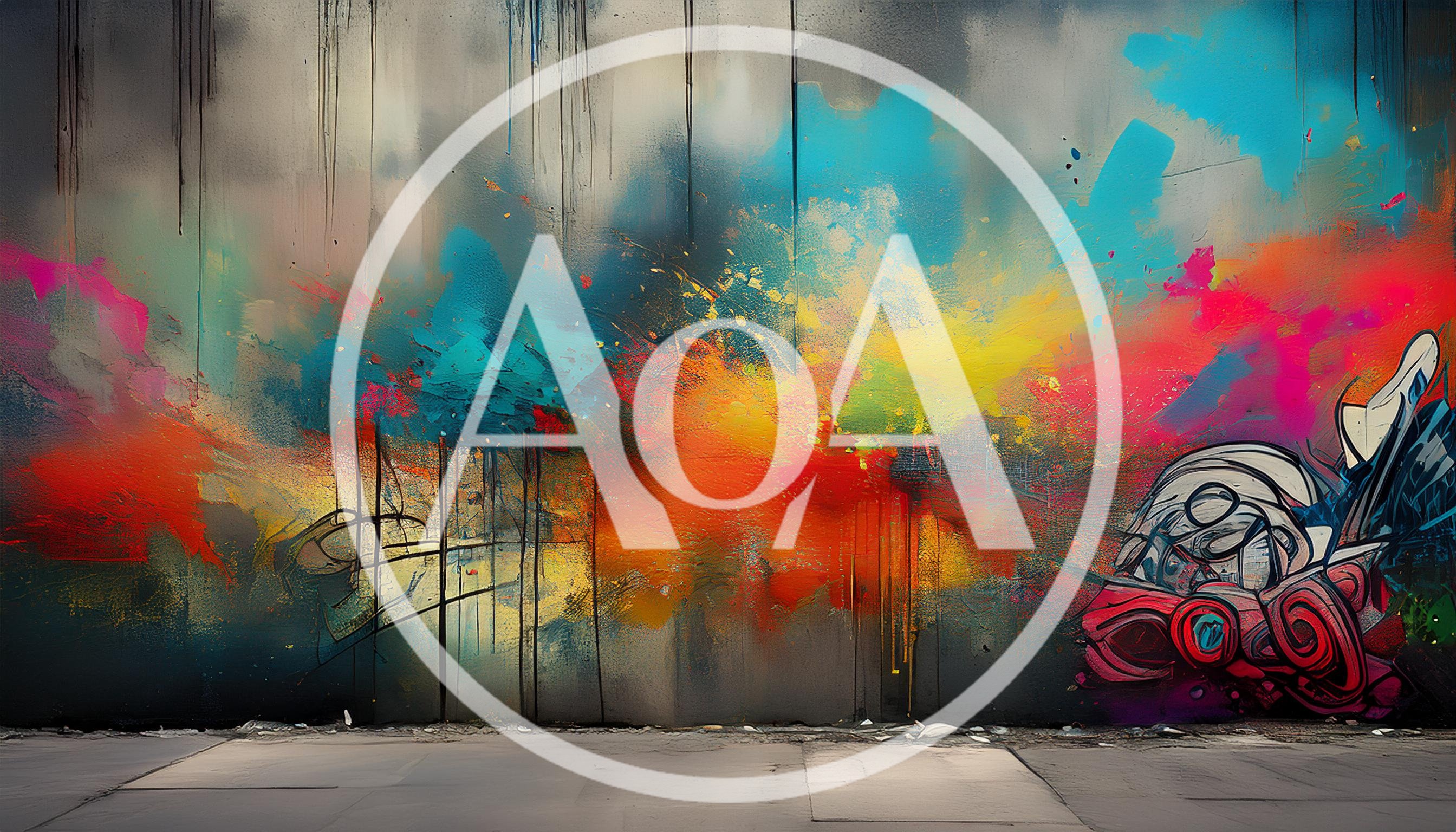 Abstract Graffiti Mural With Vibrant Paint Splatters