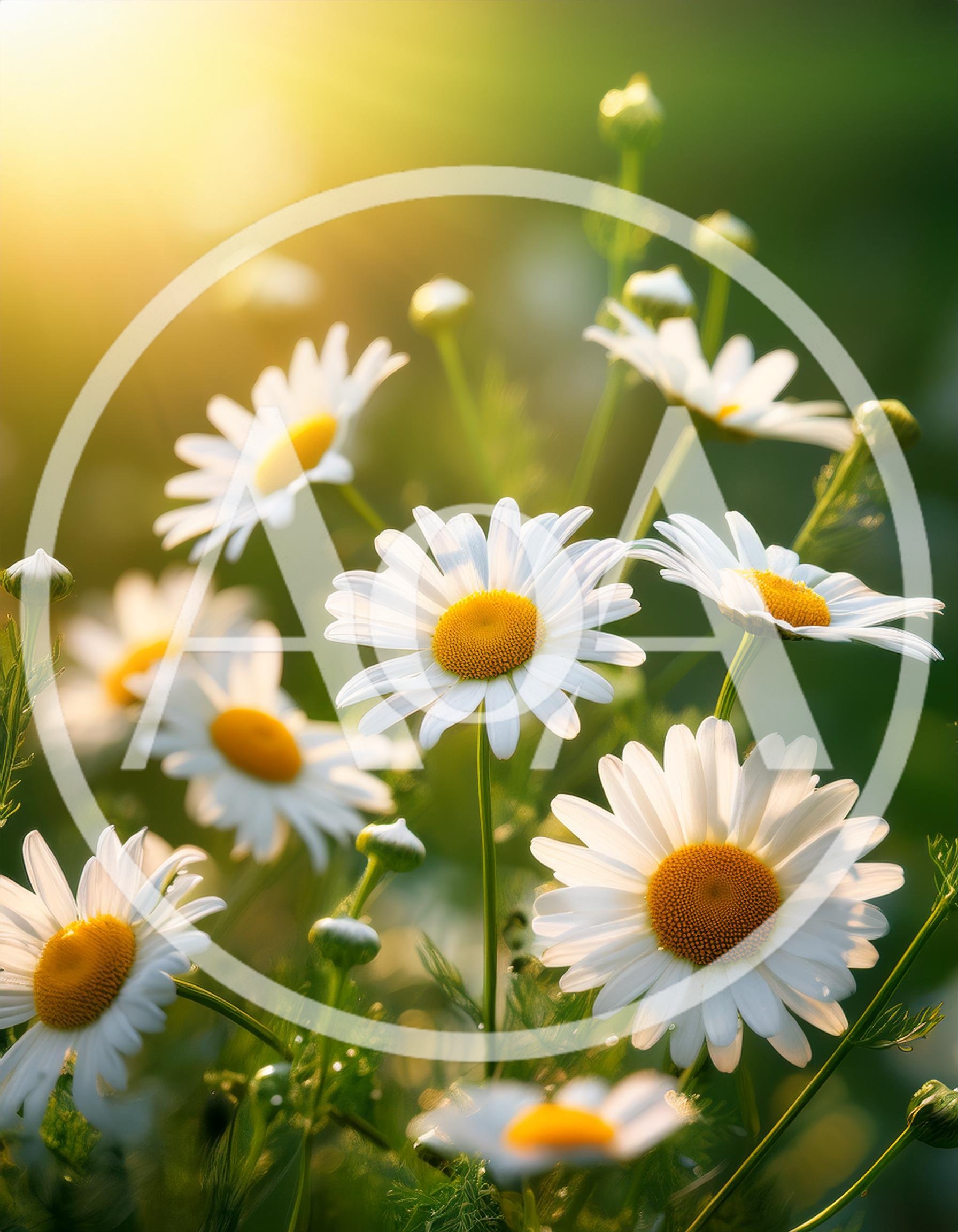 White Daisy Flowers Blooming In A Sunny Meadow