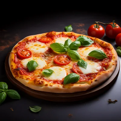 Fresh Margherita Pizza With Basil And Tomatoes