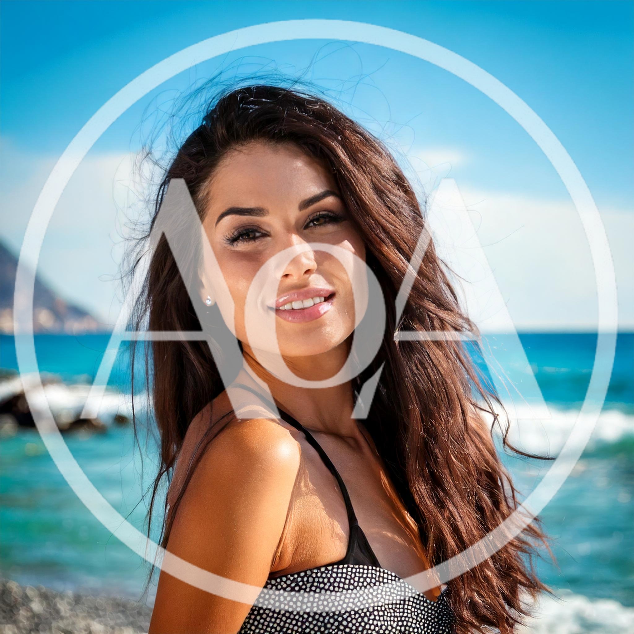 Beautiful Woman Smiling On A Sunny Beach
