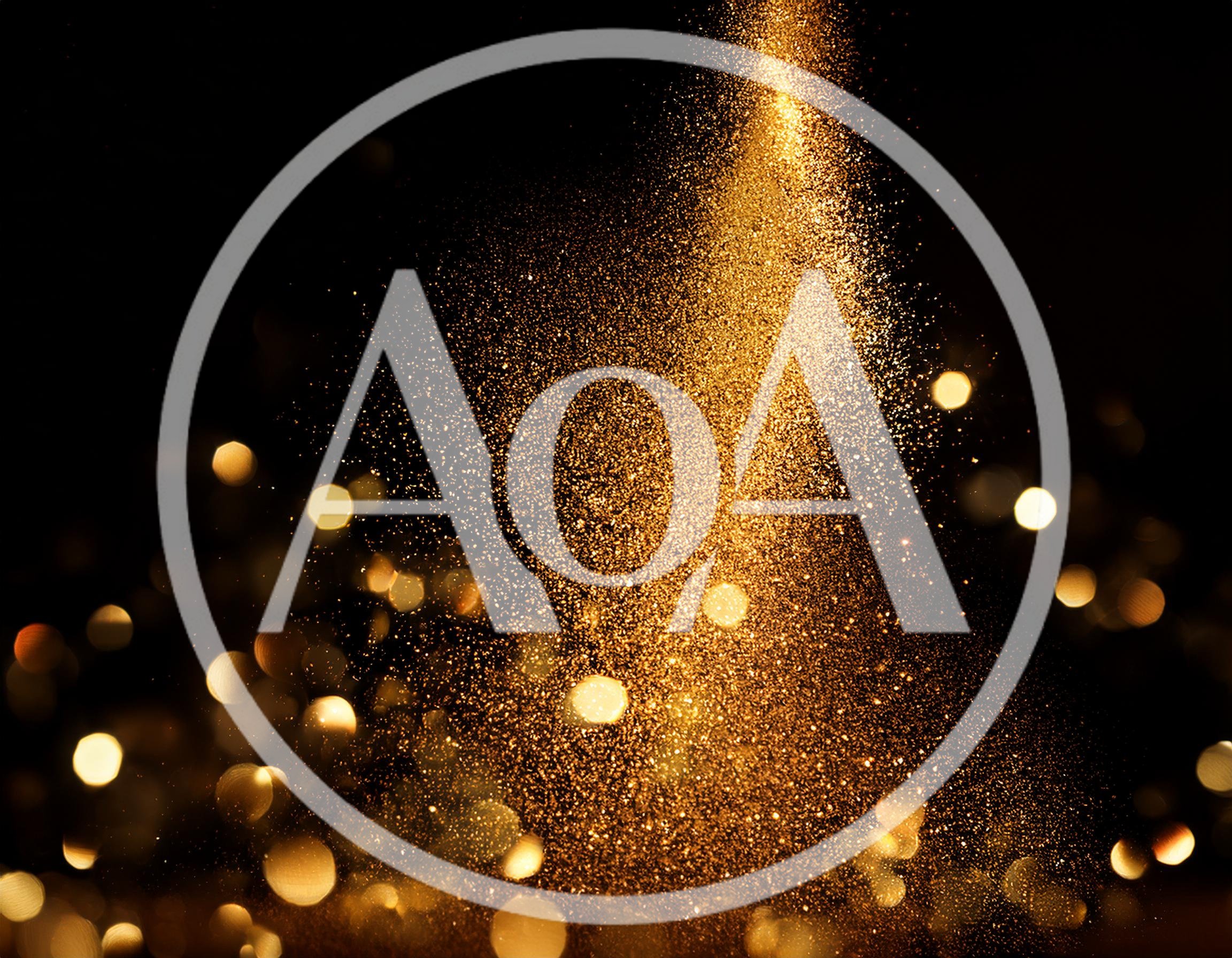 Golden Glitter Particles Falling Against Black Background