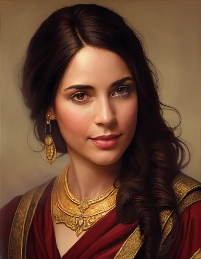 Portrait Of A Beautiful Woman In Ancient Attire