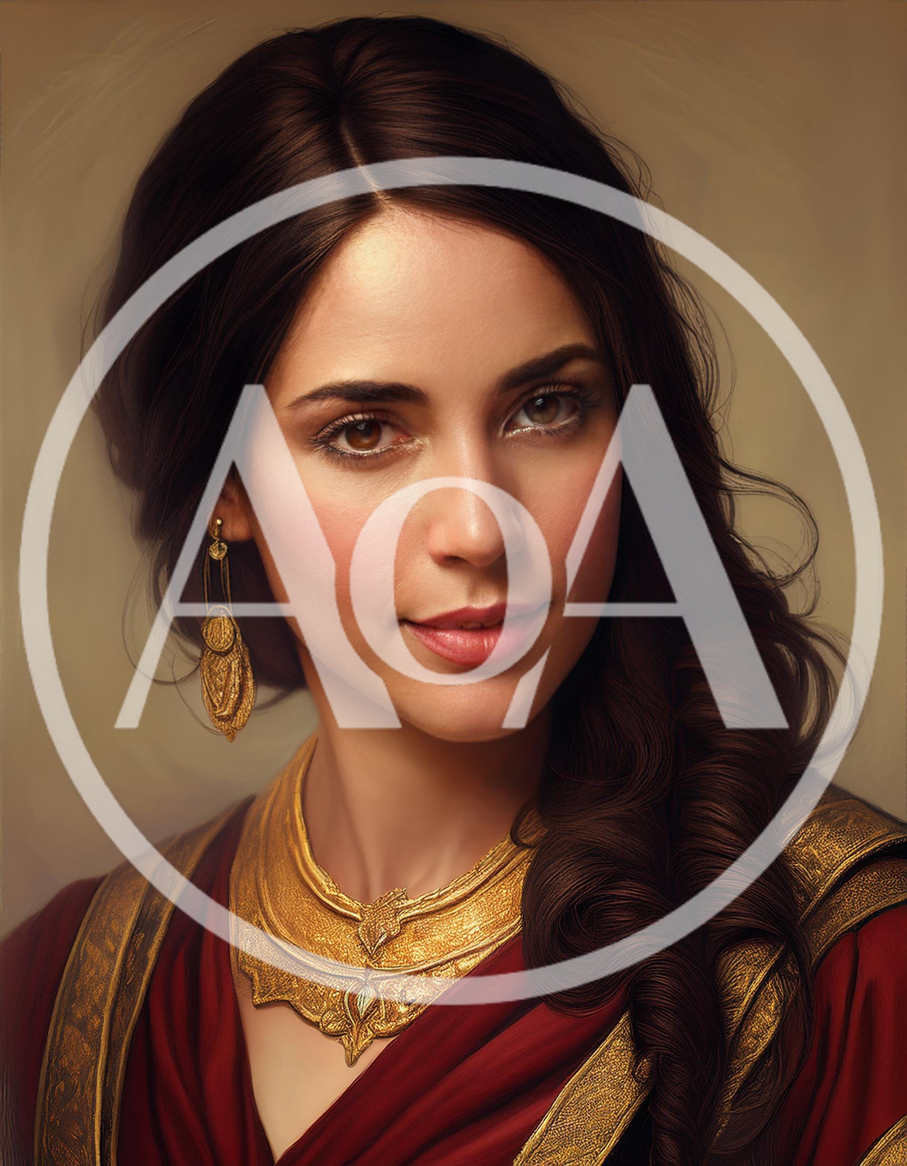 Portrait Of A Beautiful Woman In Ancient Attire