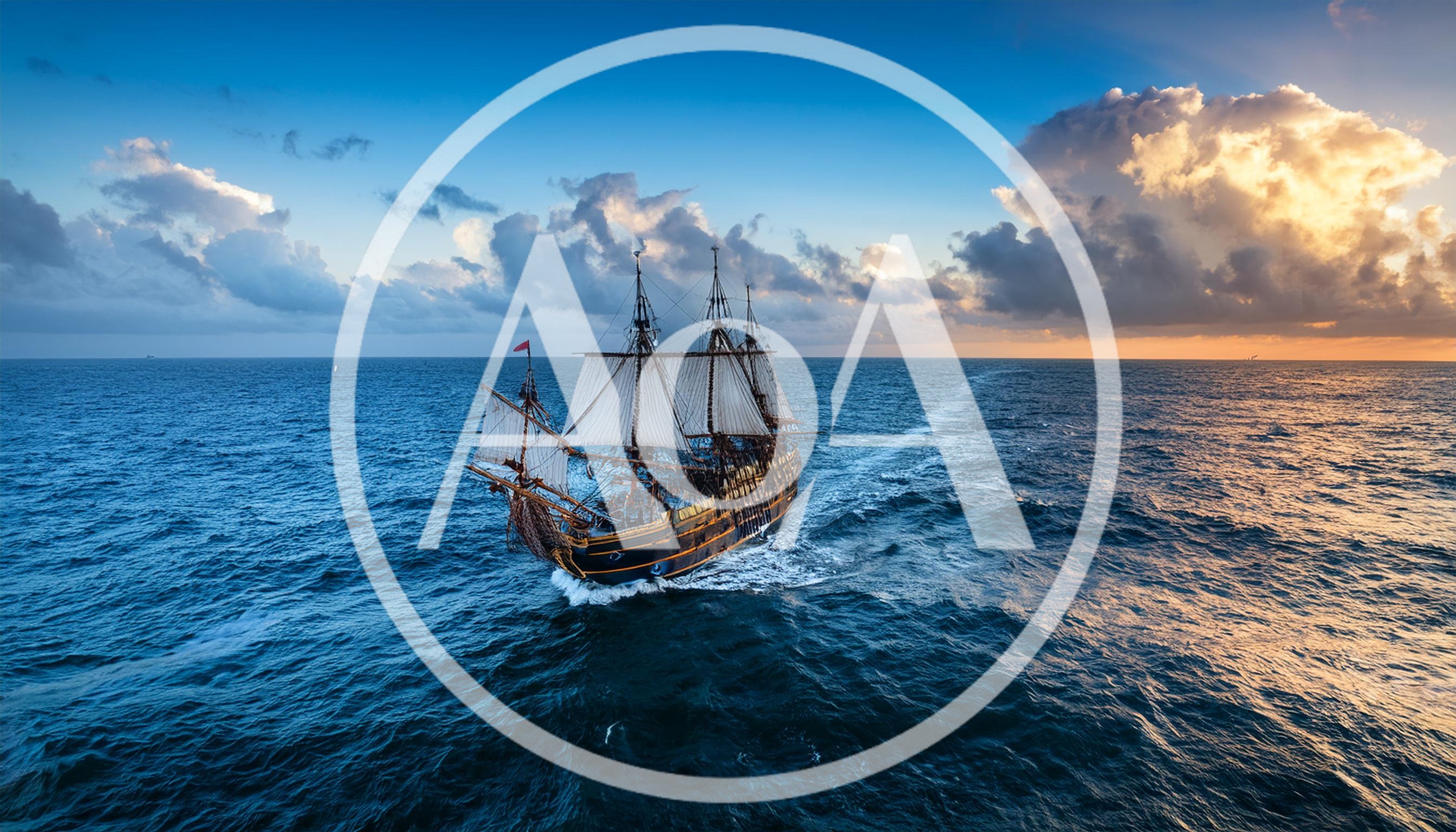 Historic Tall Ship Sailing Across Open Ocean