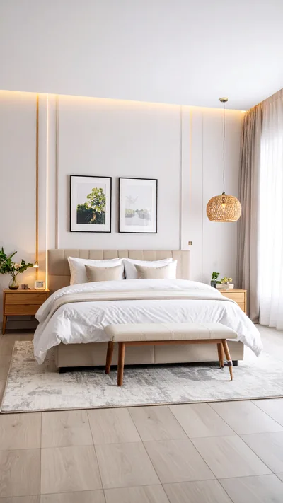 Modern Minimalist Bedroom Interior With Neutral Decor