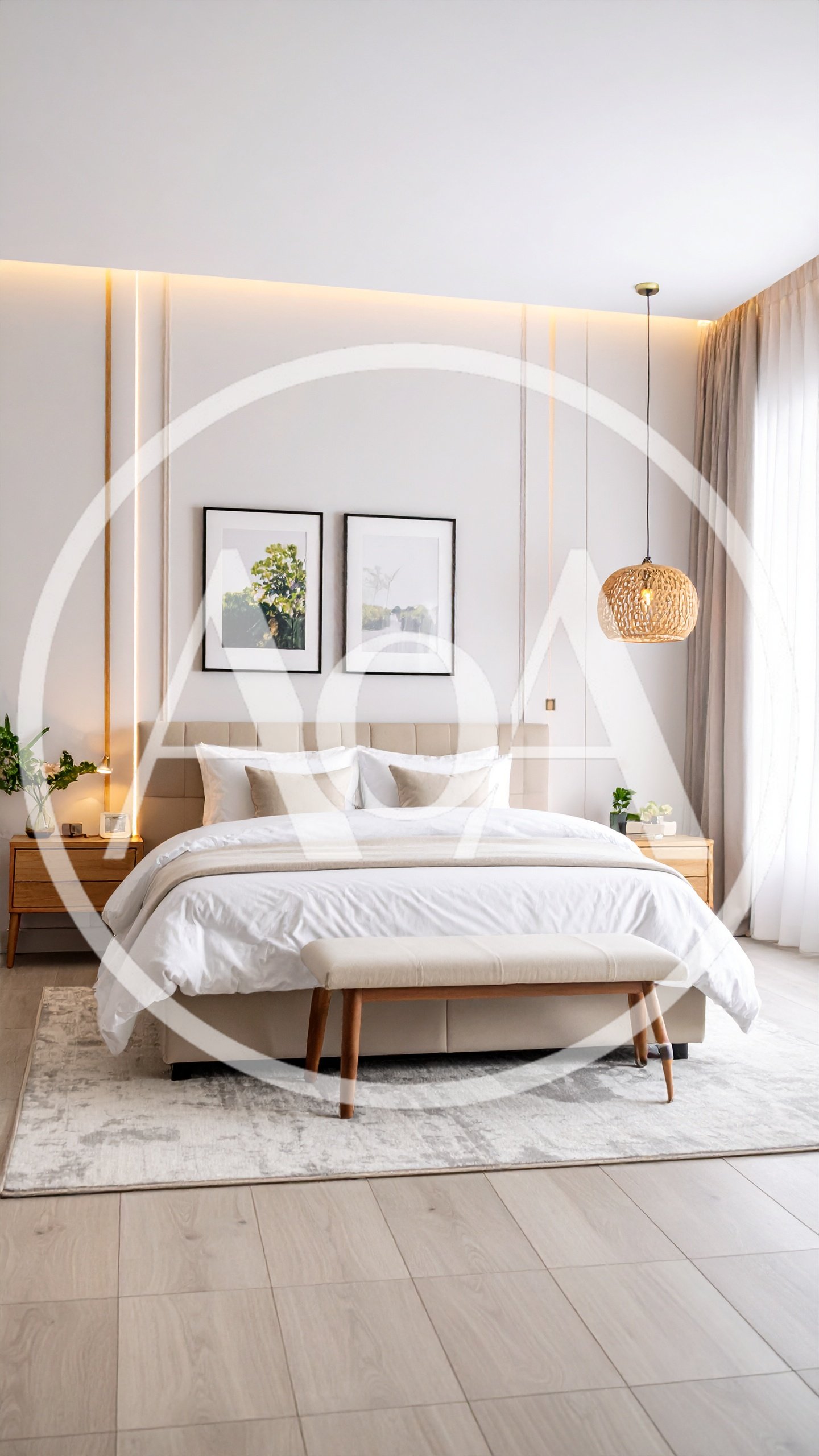 Modern Minimalist Bedroom Interior With Neutral Decor