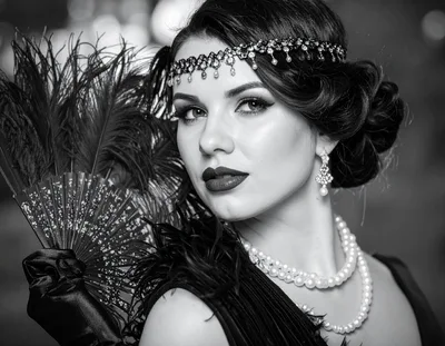 Elegant Woman in 1920s Flapper Style Portrait