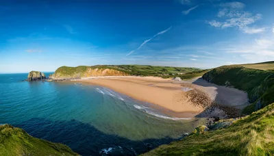 Panoramic View Of Broad Haven South Beach In Pembrokeshire
