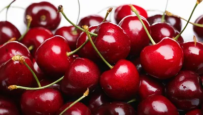 Fresh Ripe Red Cherries Pile Background