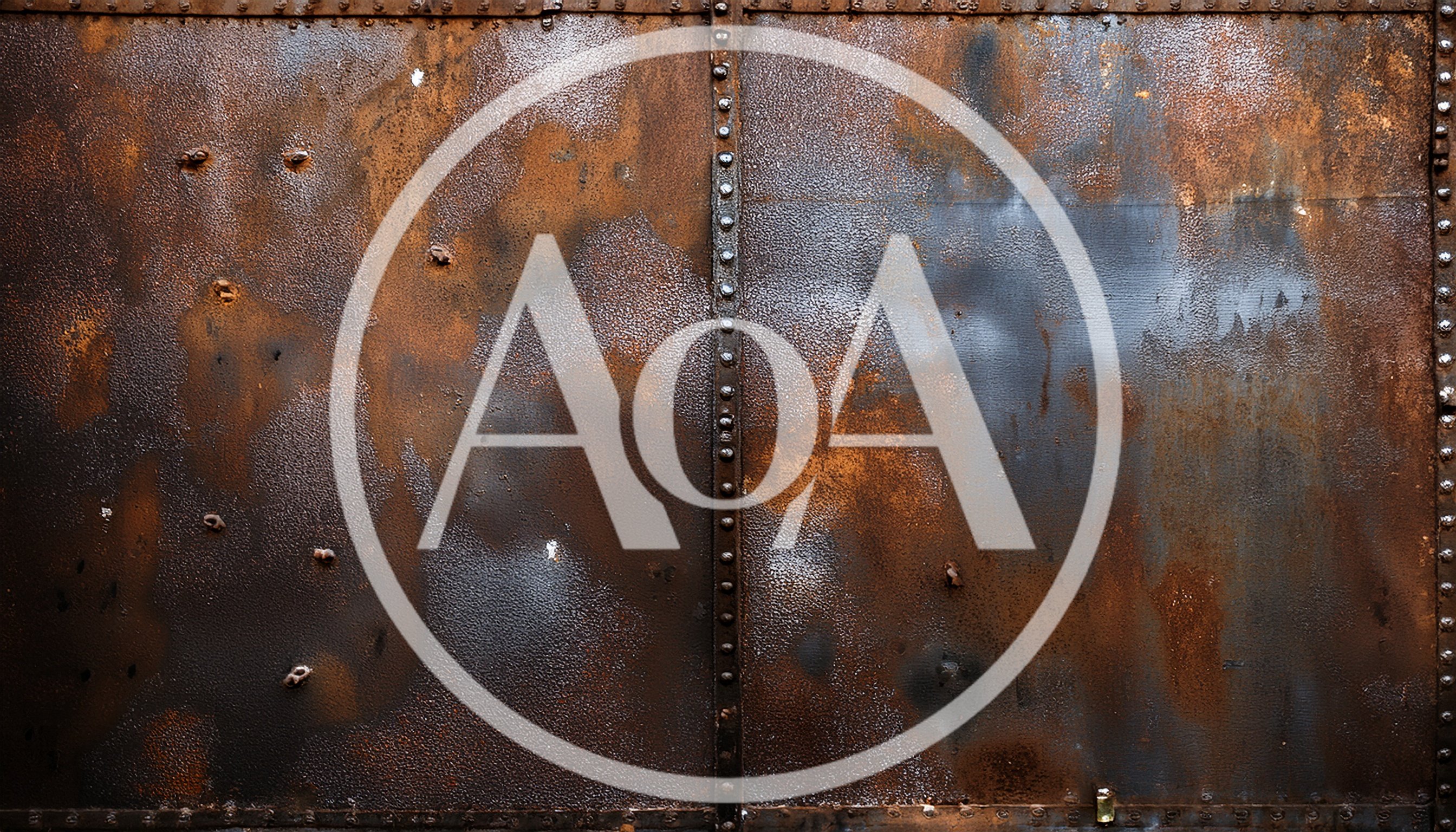 Weathered Industrial Metal Wall With Riveted Seams