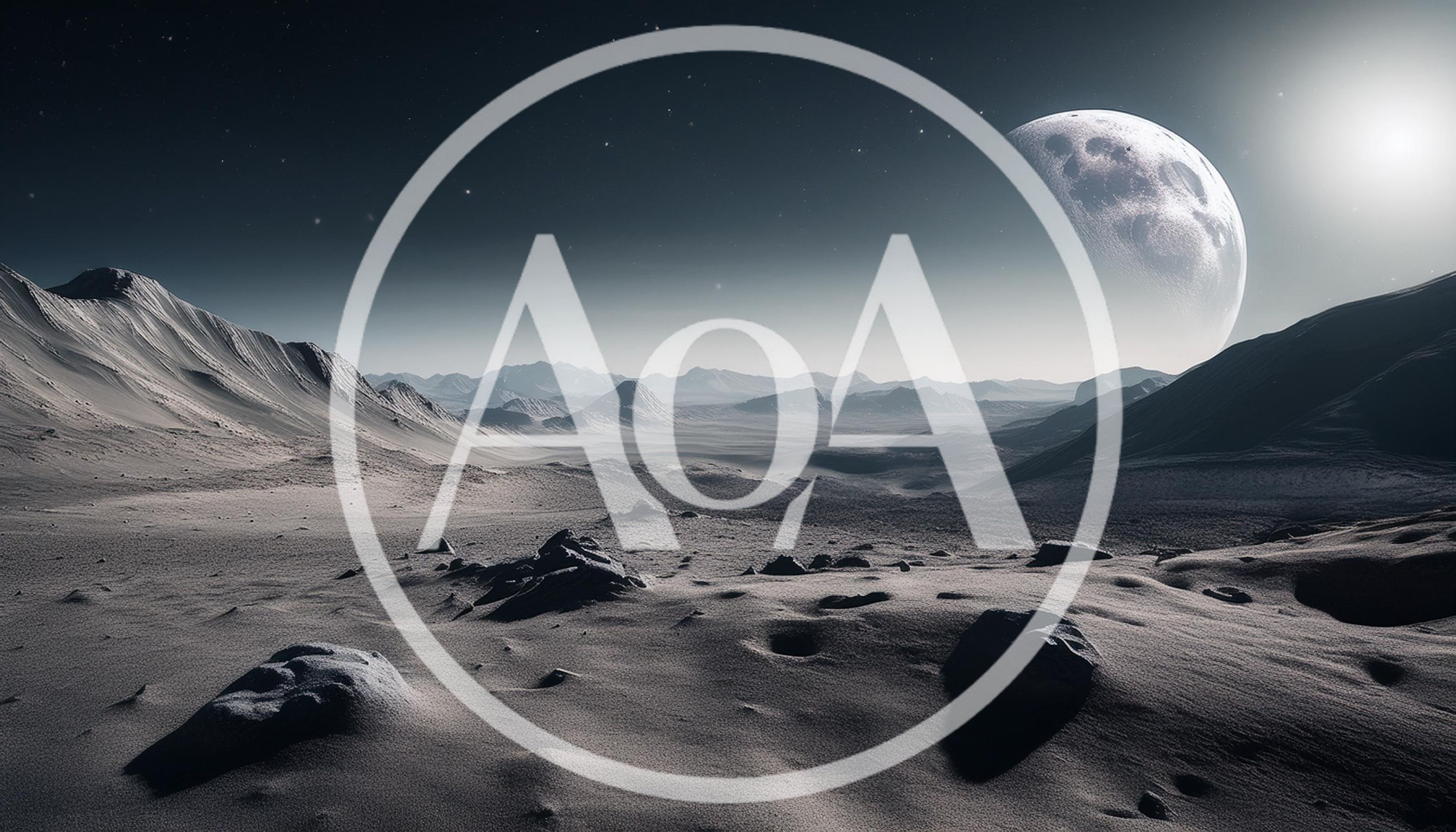 Desolate Alien Moon Landscape With Large Planet