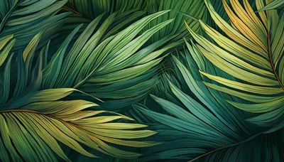 Lush Tropical Palm Fronds Background