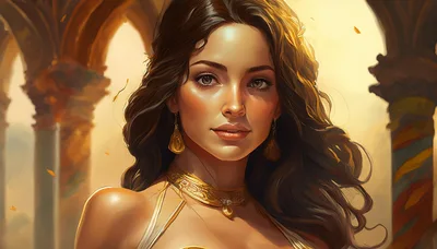 Portrait Of A Beautiful Woman In Ancient Attire