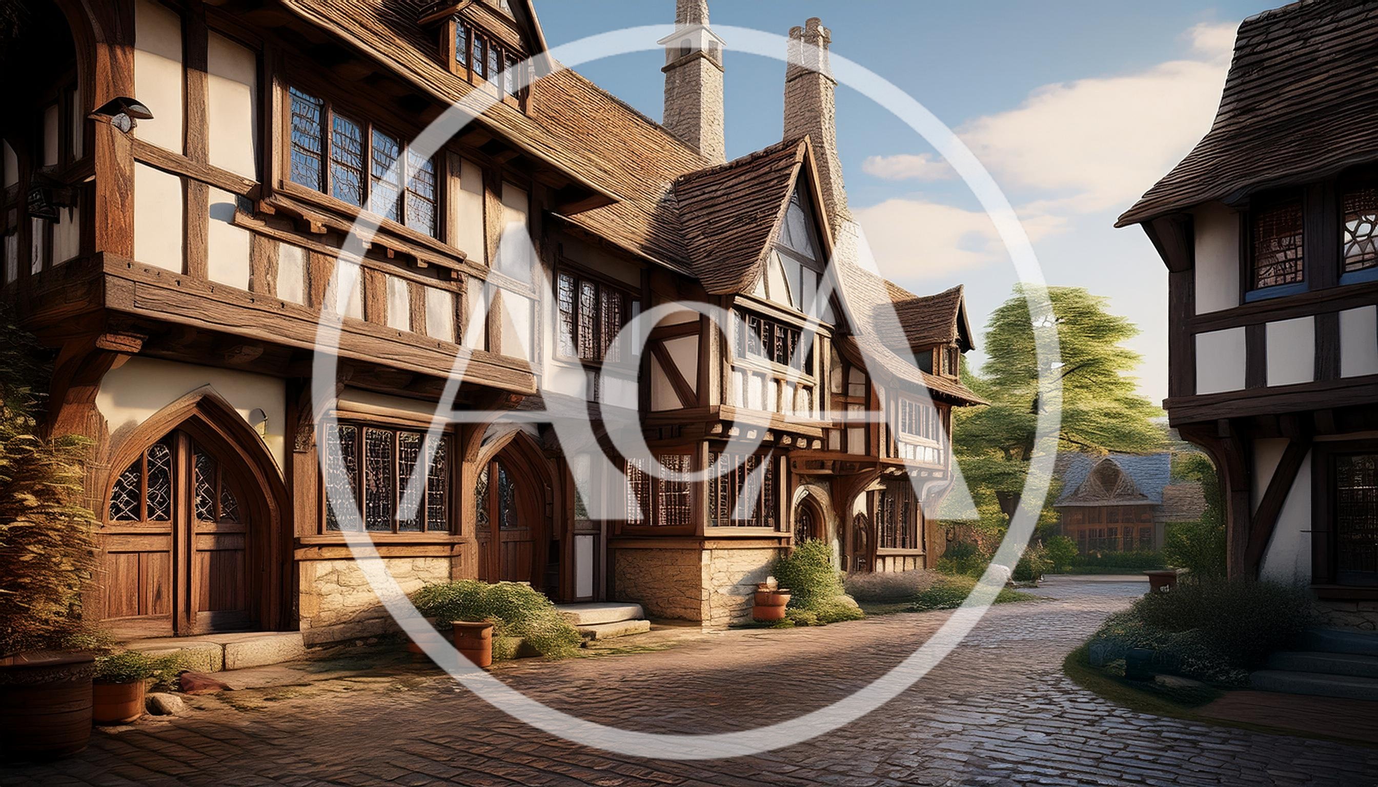 Picturesque Tudor Style Village Street Scene