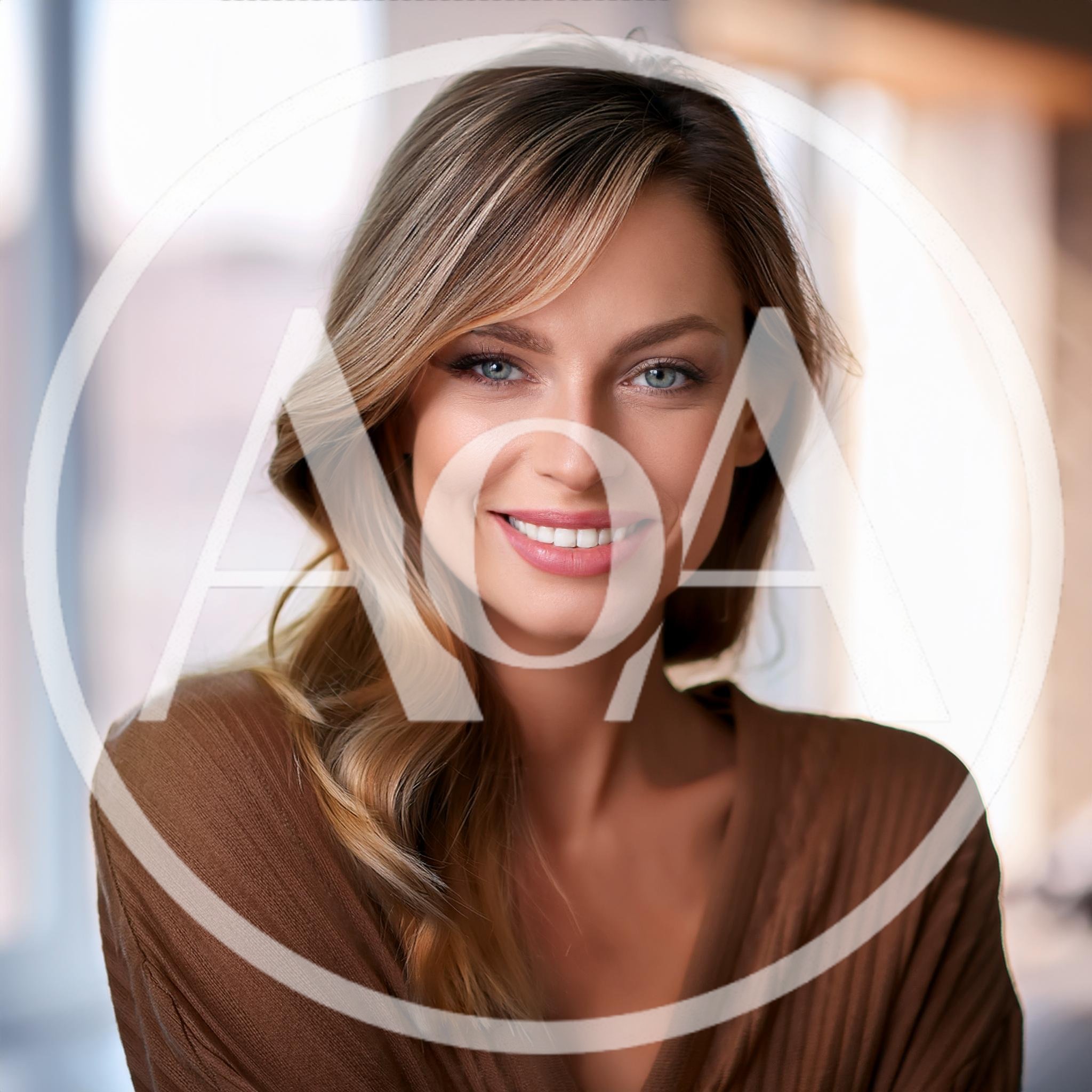 Portrait Of A Smiling Woman With Blonde Hair