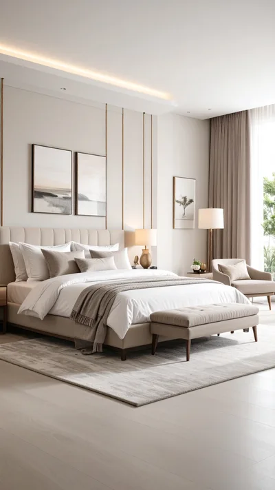 Modern Minimalist Bedroom Interior With Neutral Tones