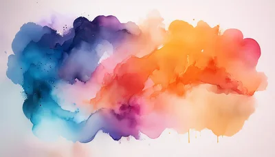 Abstract Watercolor Wash With Vibrant Gradient Colors