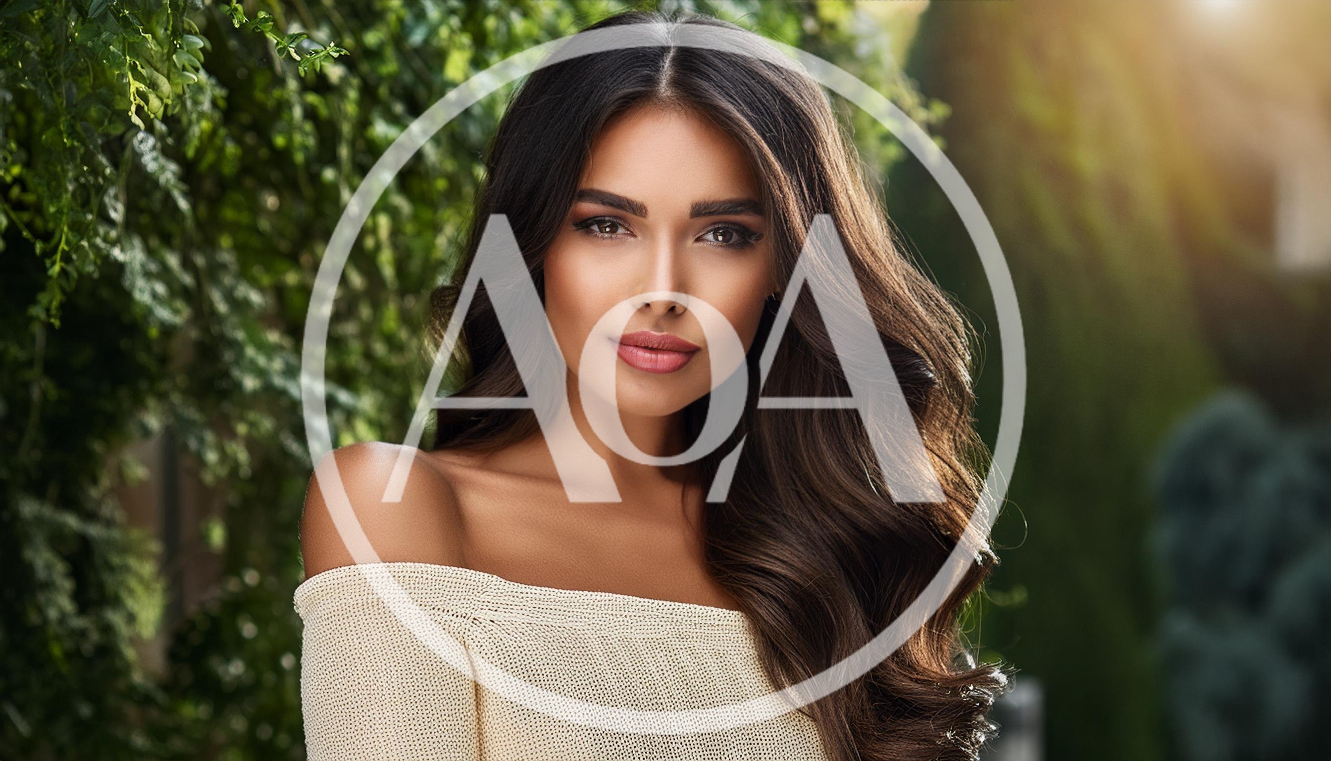 Portrait Of A Beautiful Woman With Long Wavy Hair