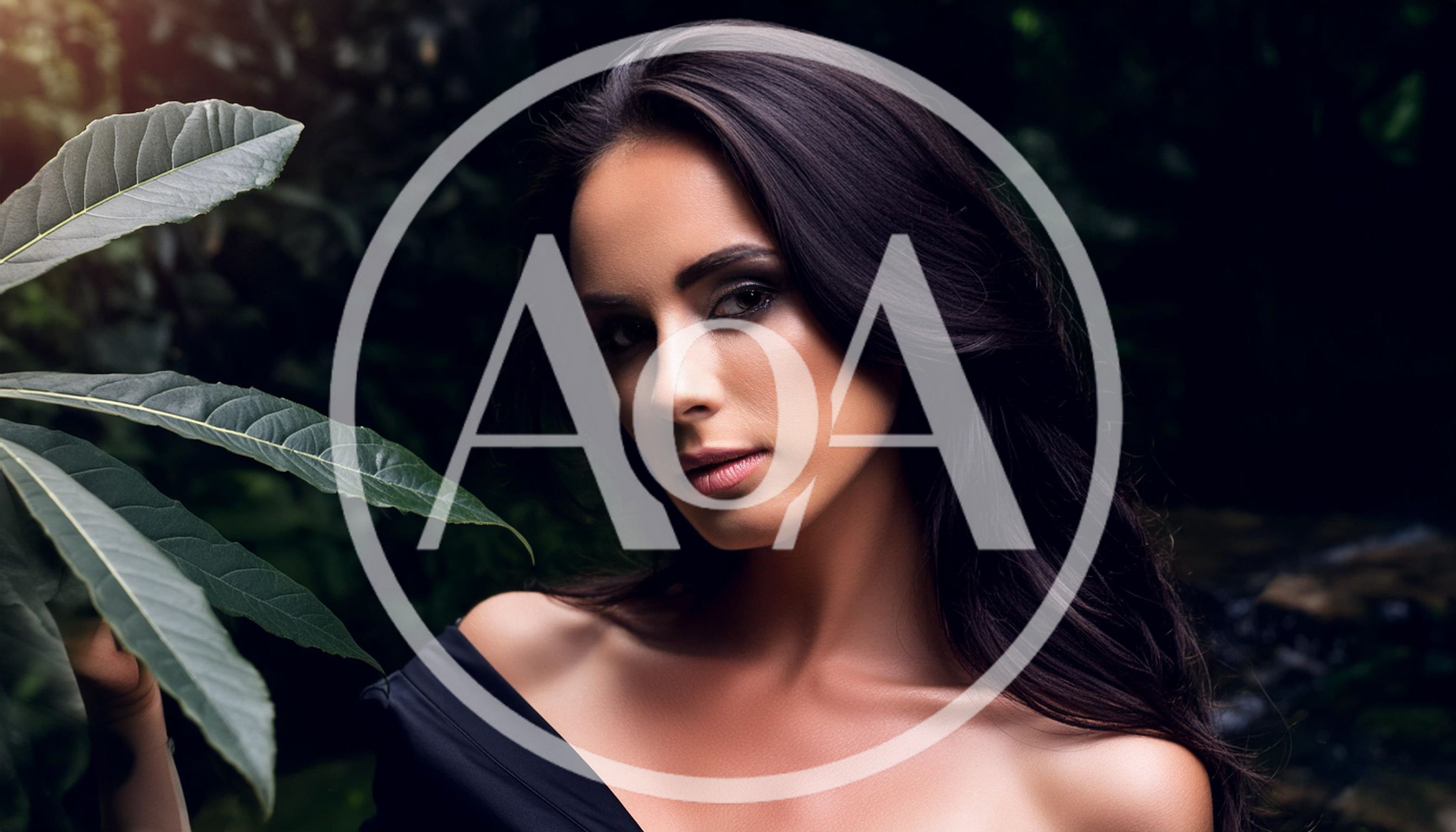 Portrait Of A Beautiful Woman In A Tropical Forest