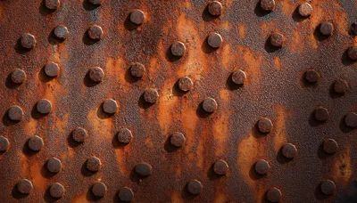Rusty Metal Plate With Rivets Texture