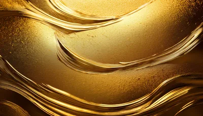 Abstract Golden Liquid Metal Swirls Background