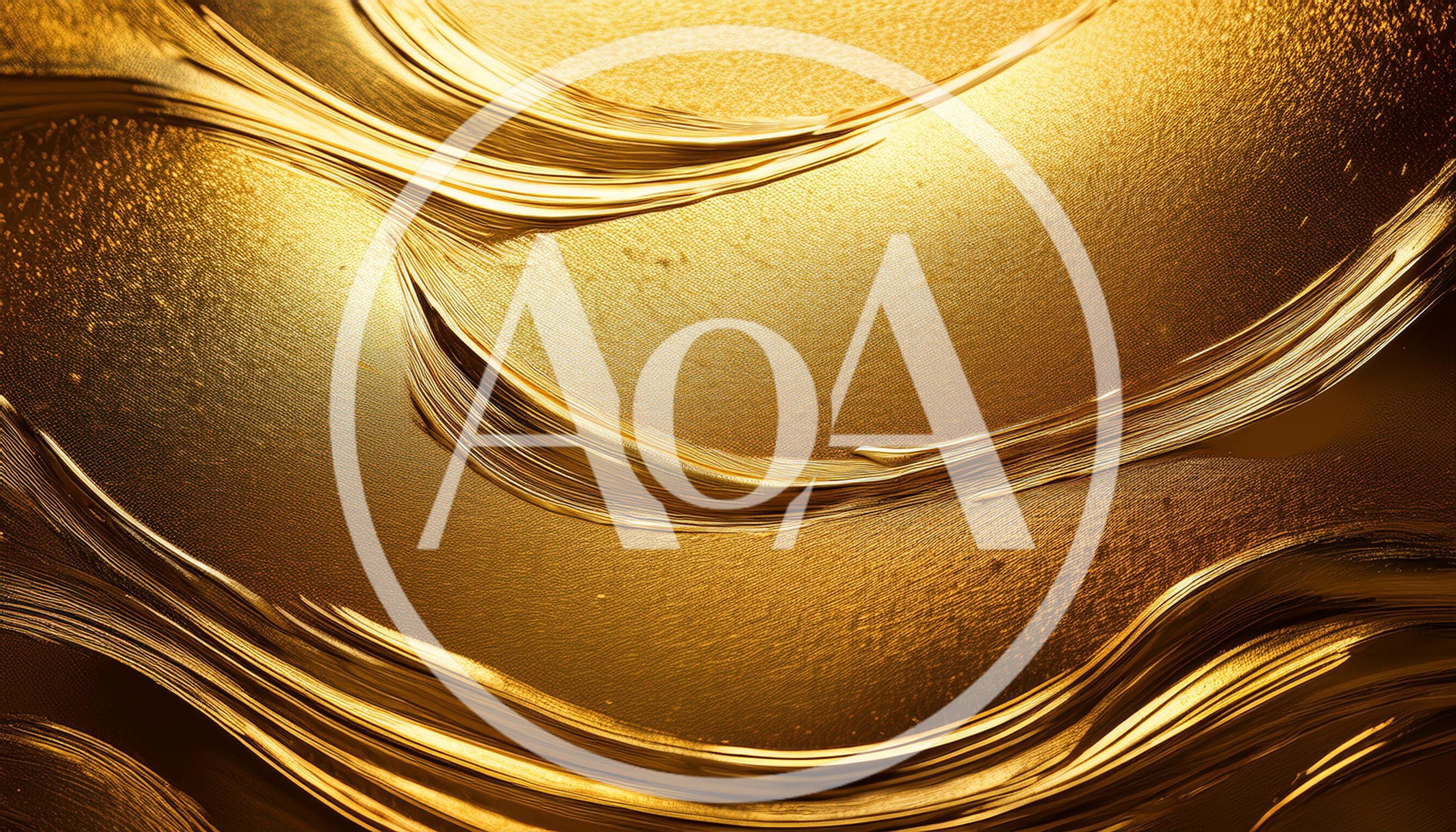Abstract Golden Liquid Metal Swirls Background