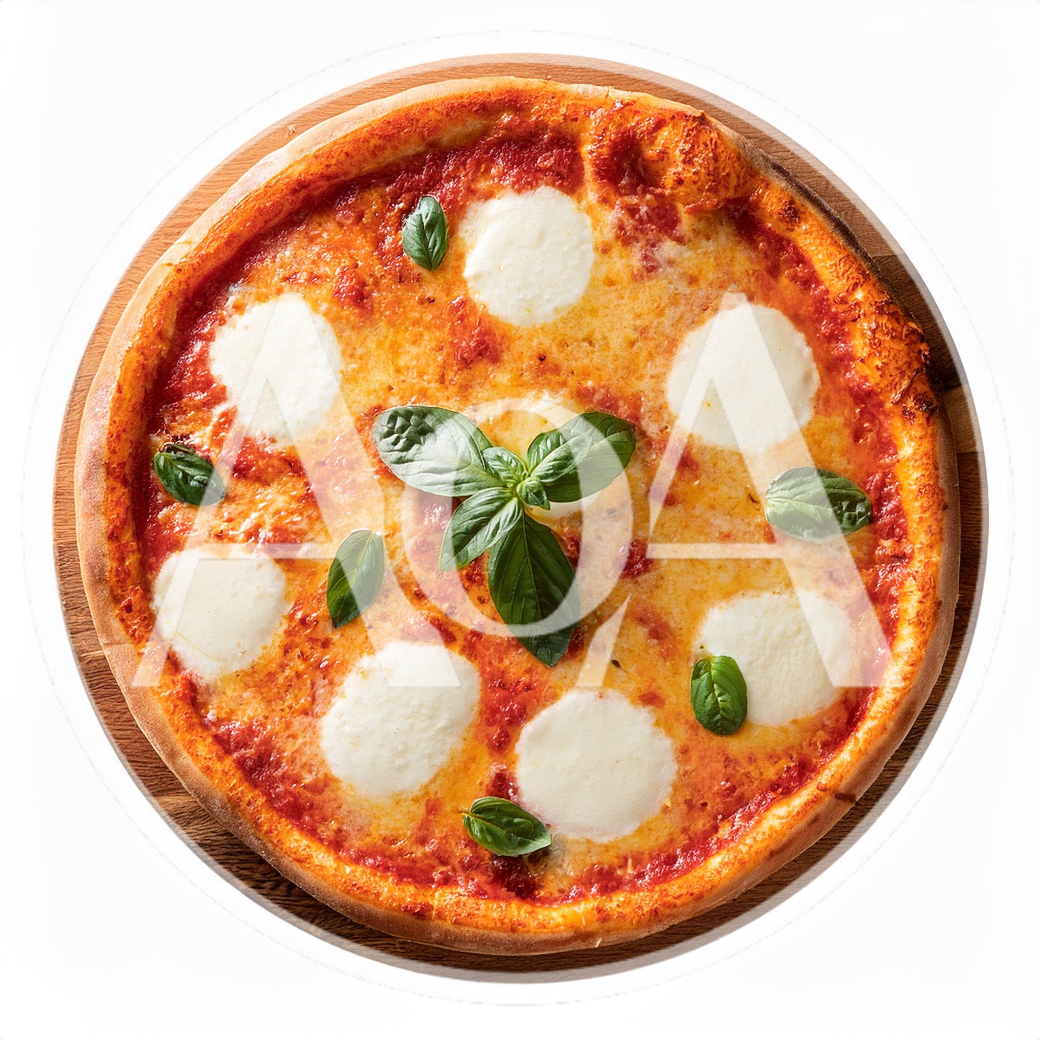 Fresh Margherita Pizza on Wooden Serving Board