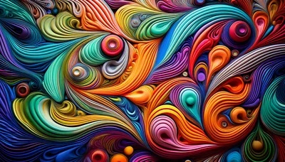 Abstract Colorful Swirling Liquid Paint Texture