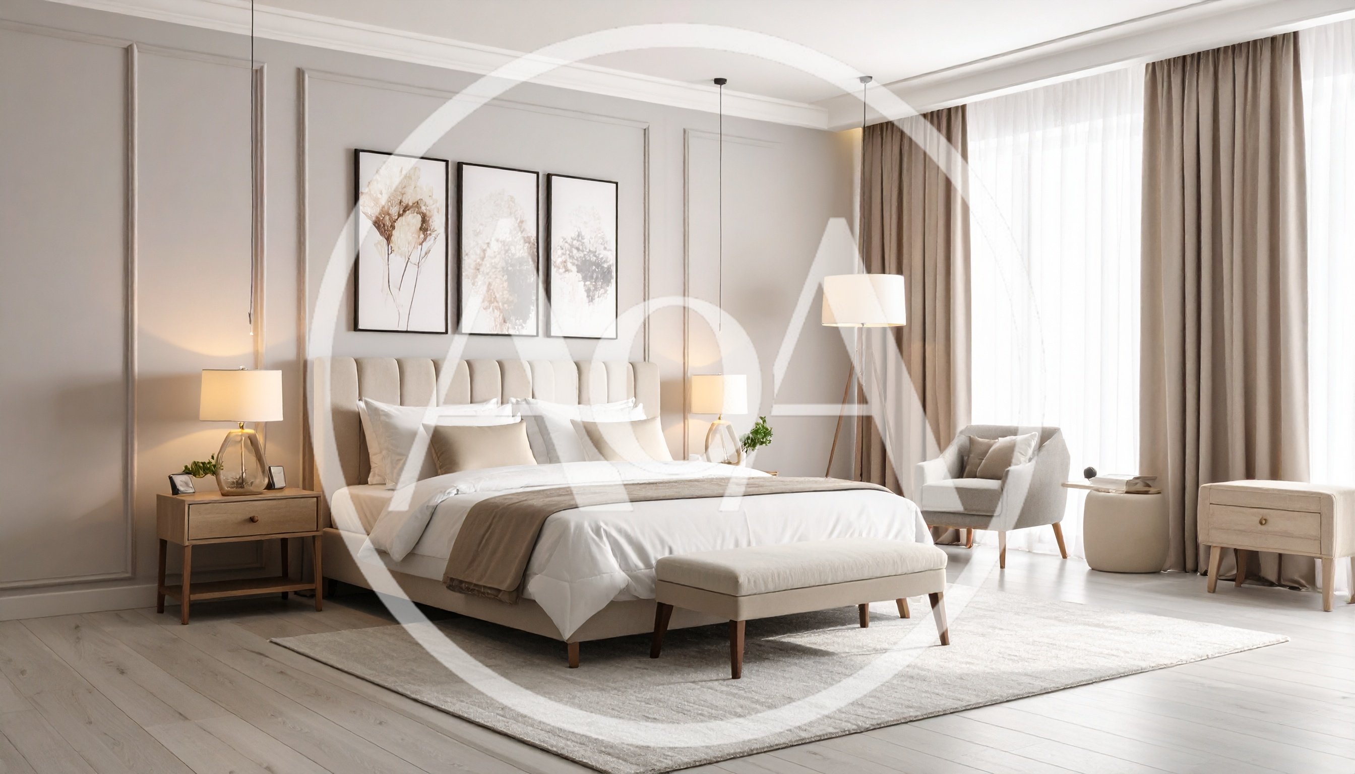 Modern Minimalist Bedroom Interior With Neutral Tones