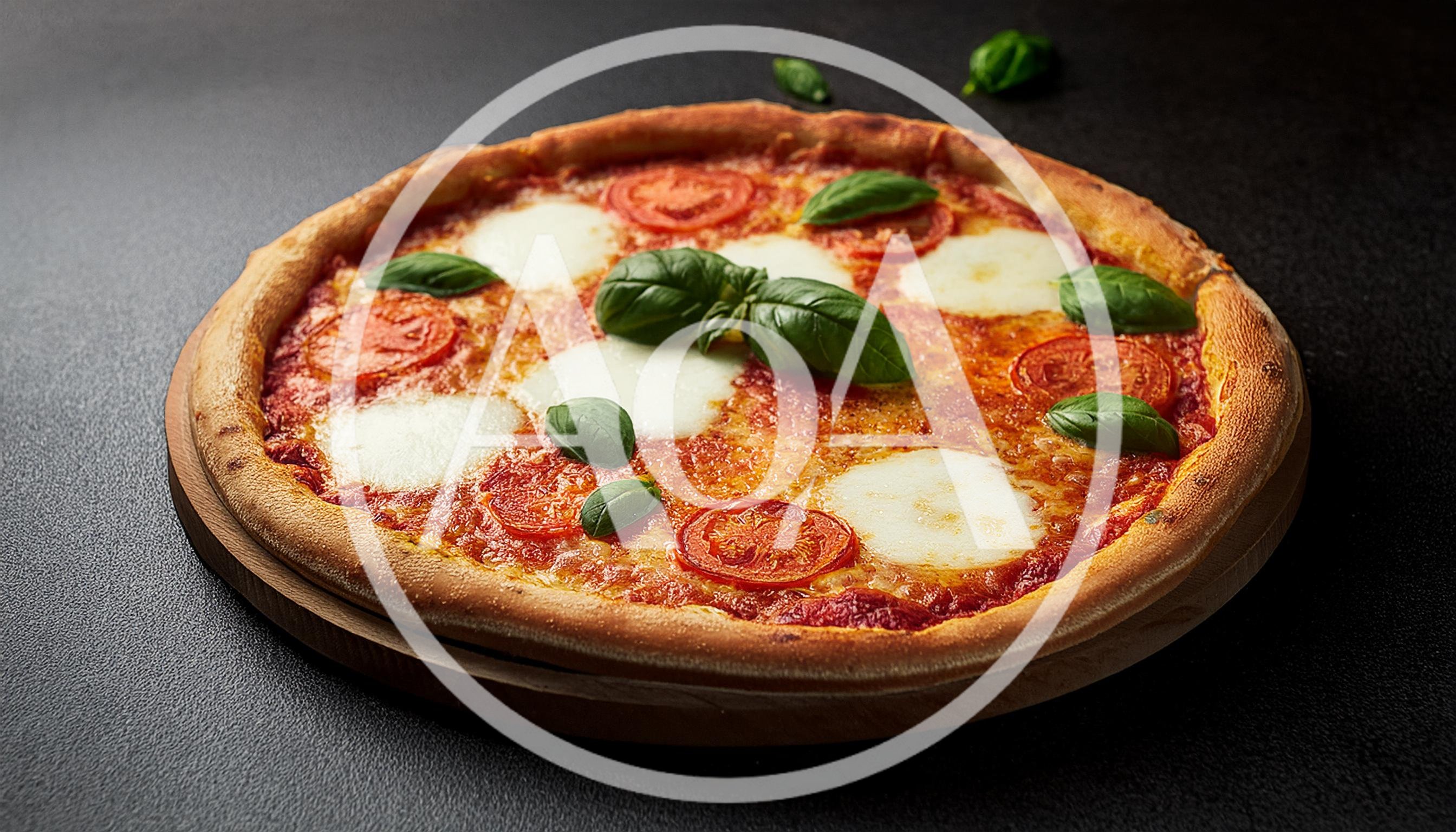 Fresh Margherita Pizza With Basil And Tomato Slices