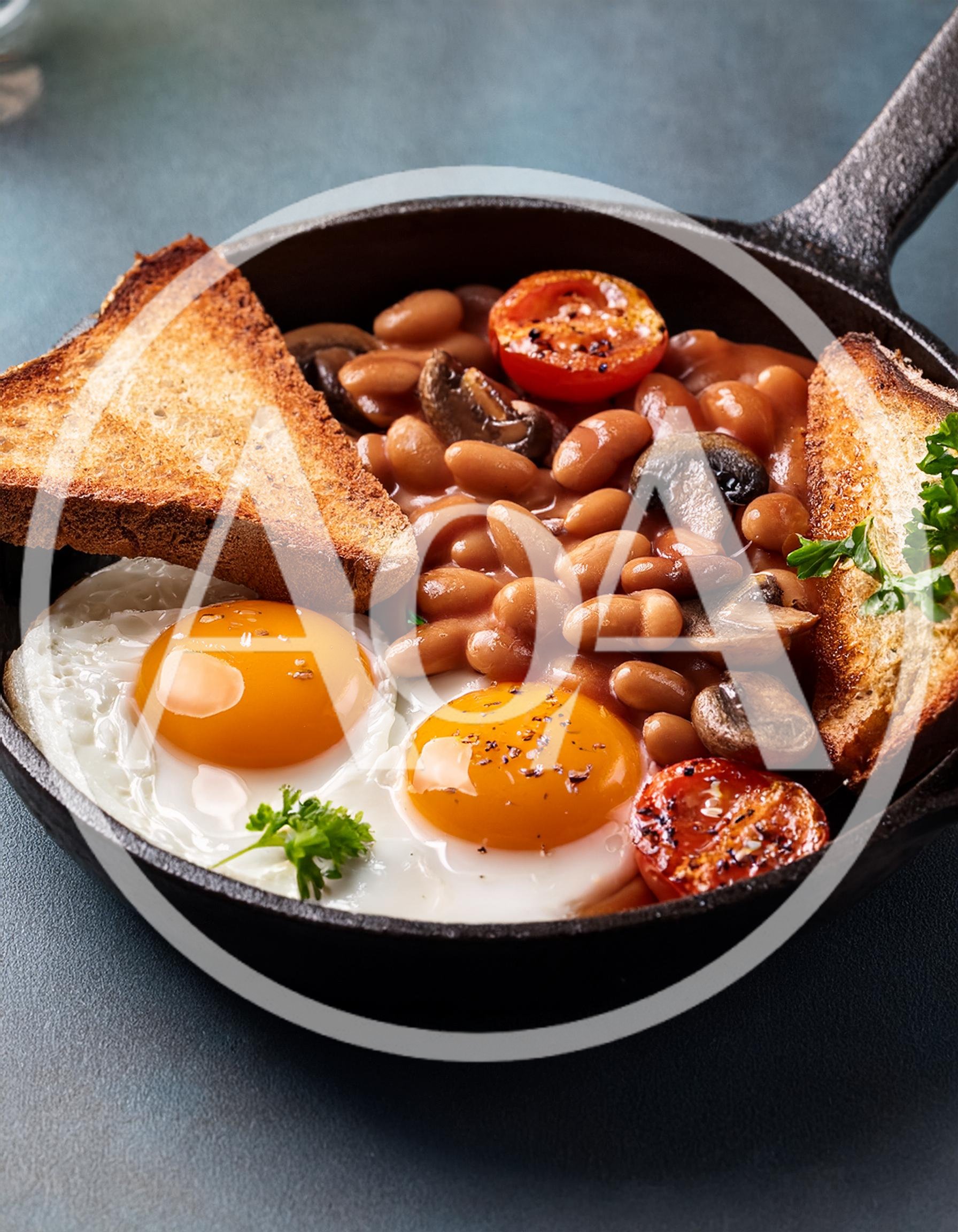 Full English Breakfast In A Cast Iron Skillet