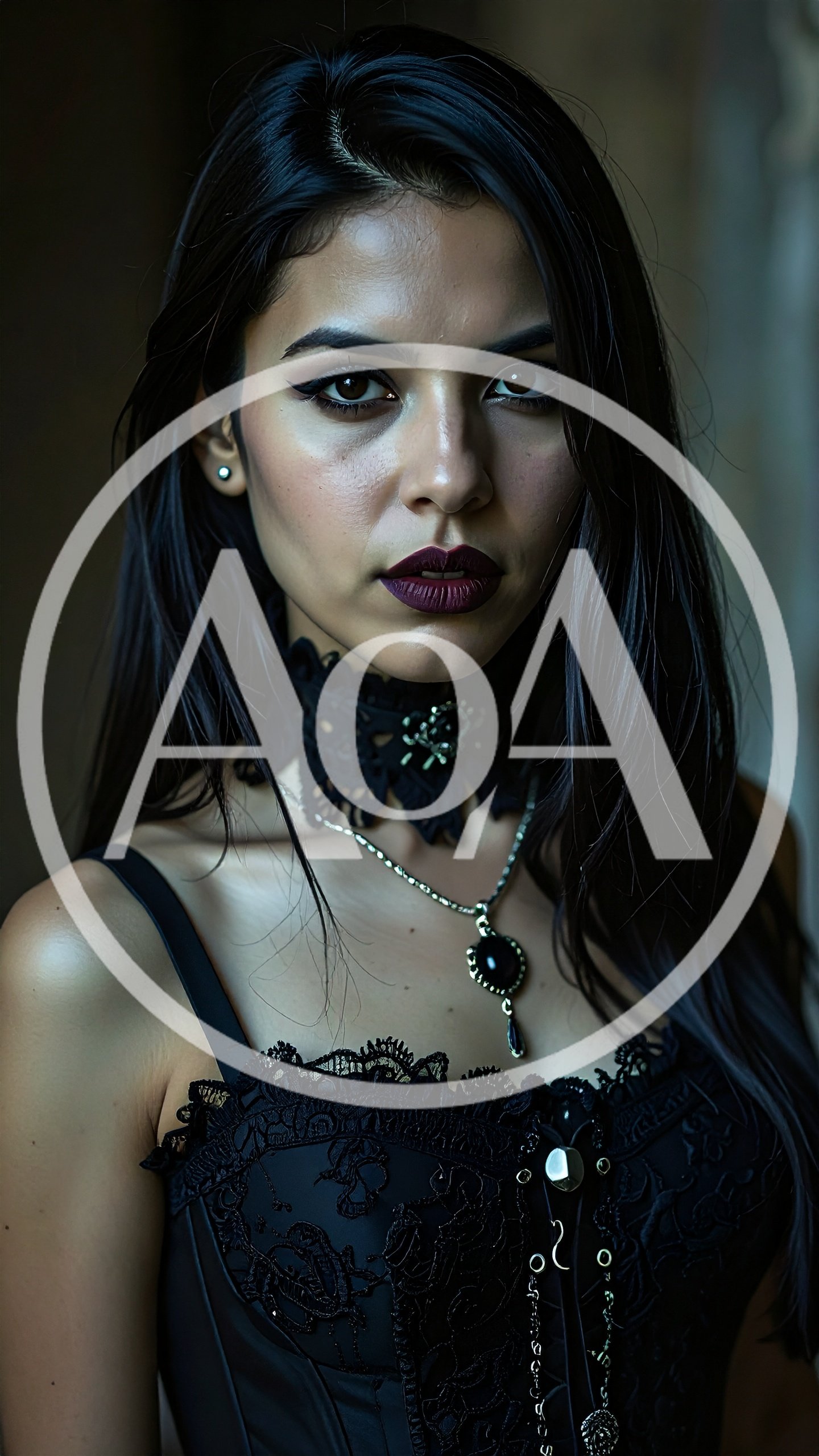 Portrait Of A Gothic Woman In Lace Corset