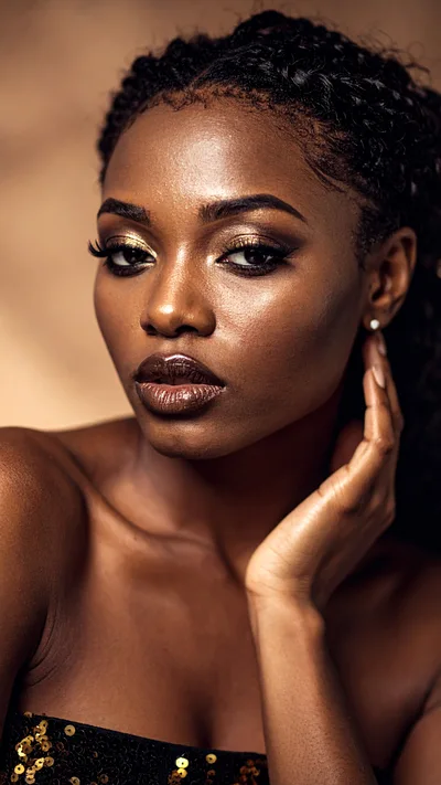 Portrait Of A Beautiful Woman With Glamorous Makeup