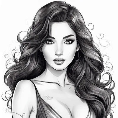 Black and White Portrait of a Beautiful Woman