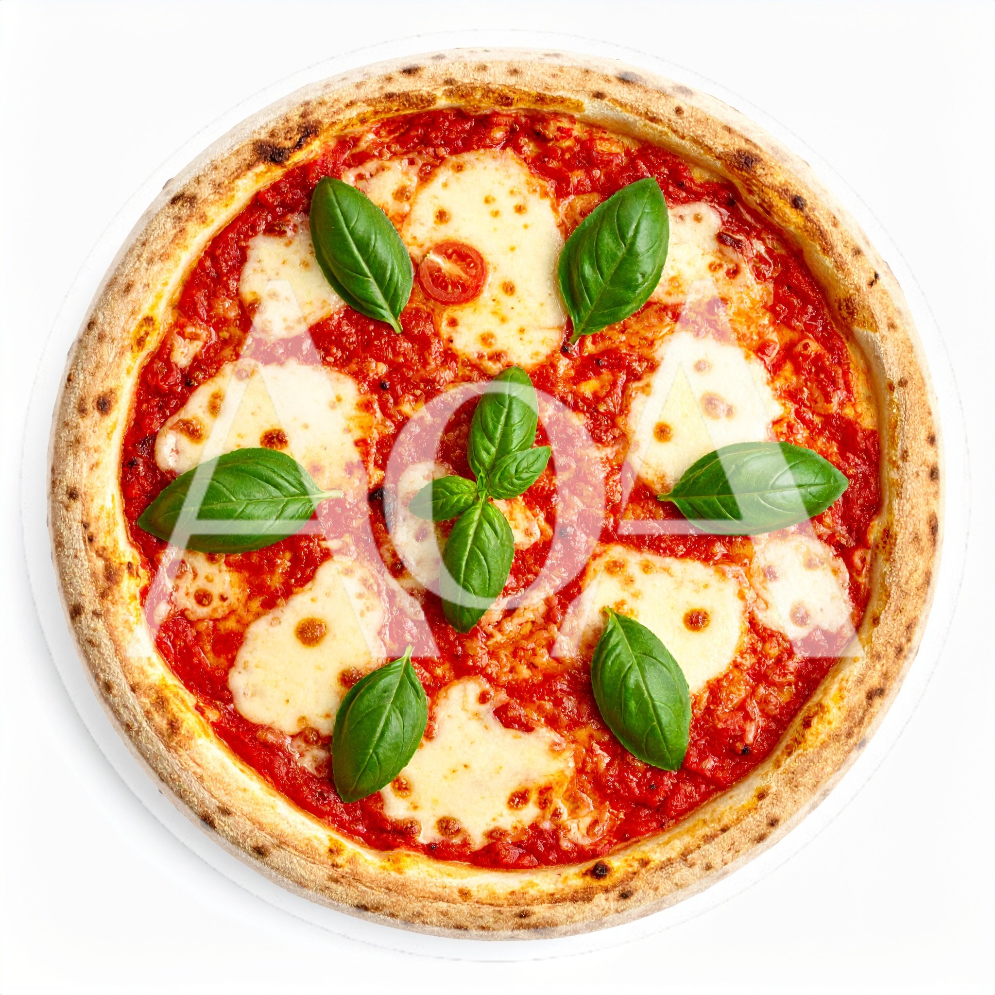 Fresh Margherita Pizza With Basil Leaves