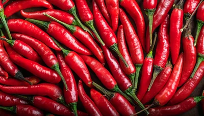 Fresh Red Chili Peppers Background