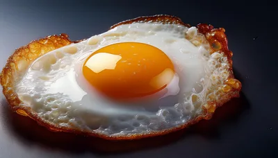 Single Fried Egg With Crispy Edges