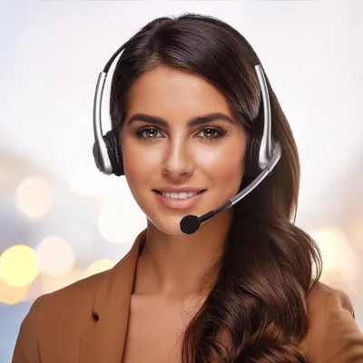 Professional Customer Service Representative Wearing A Headset