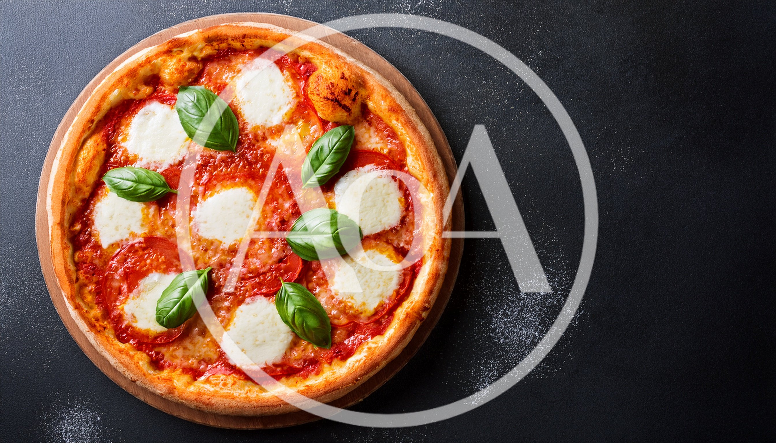 Fresh Margherita Pizza on Wooden Board